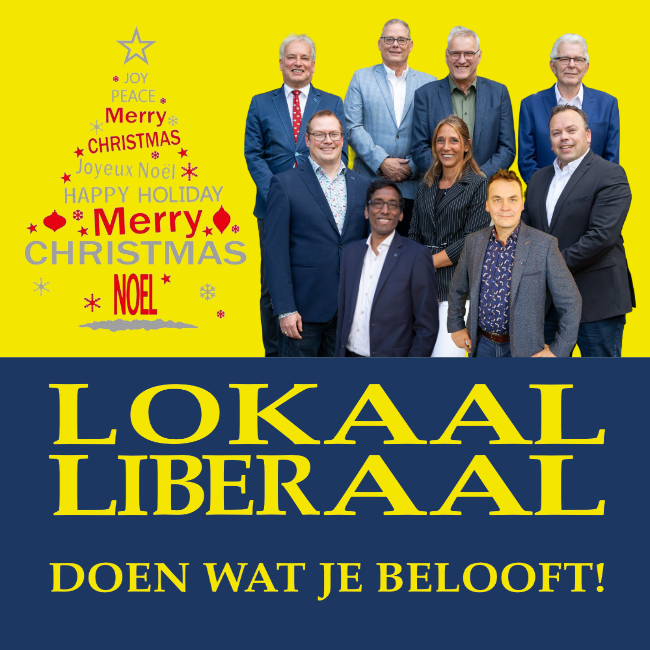 De fractie van Lokaal Liberaal wenst u hele fijne feestdagen en een mooi 2023 toe.
